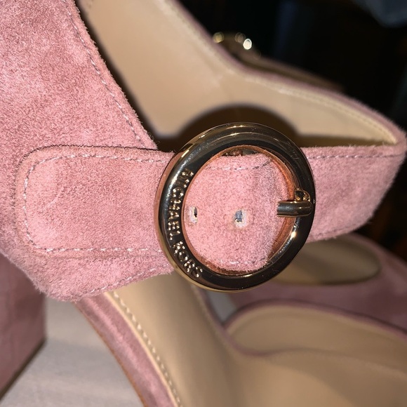 Michael Kors Alana Mauve Blush Pink Mary Jane Block Chunky Heel Pumps Shoes 8.5M - Picture 10 of 13